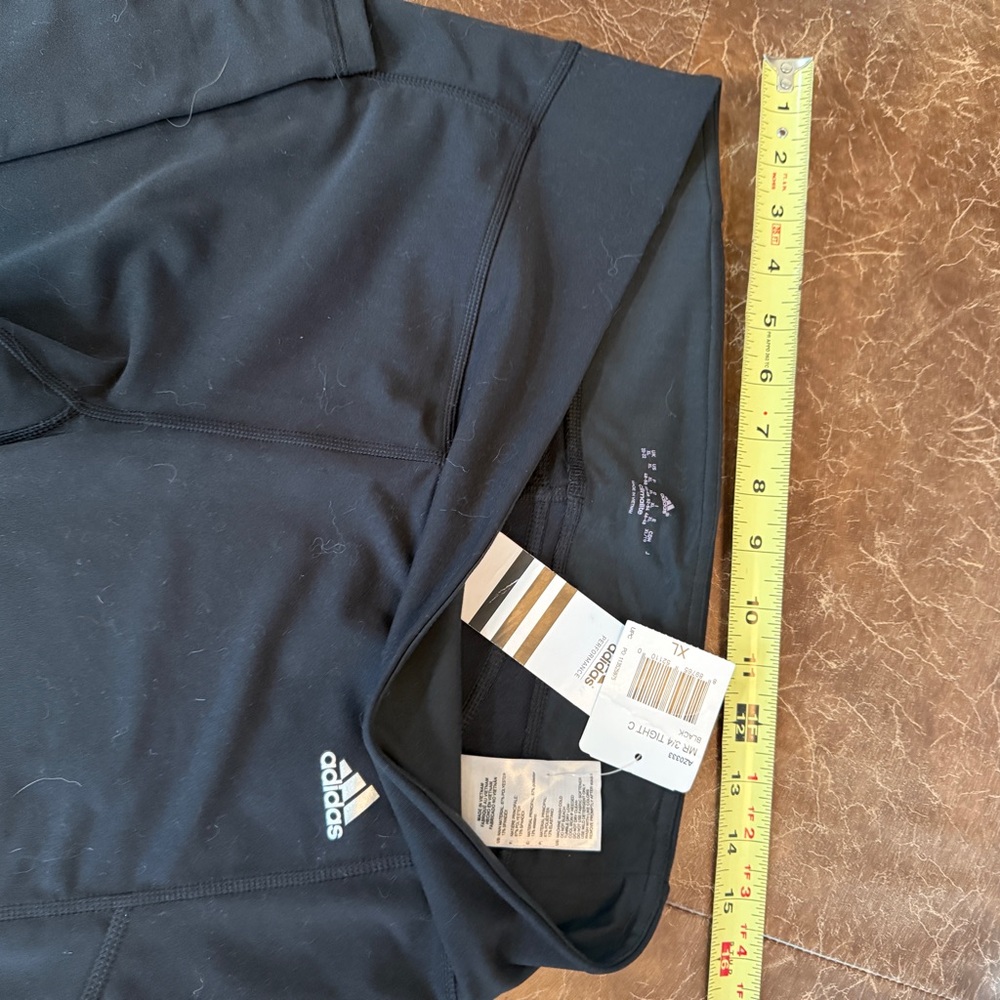 adidas Black Athletic Leggings with White Logo